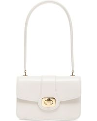 Celine Teen Josephine Patent Leather Handbag in White | Lyst