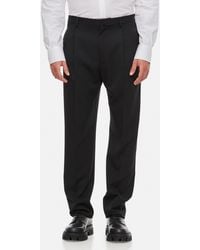Lanvin - Straight Leg Wool Trousers - Lyst