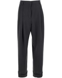 Dries Van Noten - Pants With Turn-Up Hem Wool Trousers - Lyst