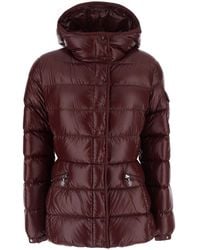 Moncler - 'Barante' Down Jacket With Hood And Applied Pocket On Sleeve With Logo Patch - Lyst
