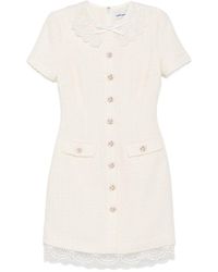 Self-Portrait - Bouclé Mini Dress - Lyst