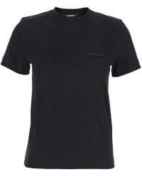 Jacquemus - 'Le T-Shirt Gros Grain' Crewneck T-Shirt With Logo Patch On The Front - Lyst