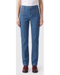 Gucci - Slim Fit Denim Jeans With Horsebit - Lyst