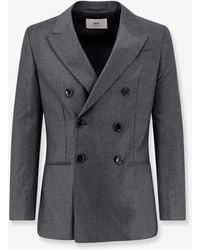 Ami Paris - Double-Breasted Virgin Wool Blazer - Lyst