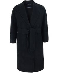 Max Mara - 'S Maxmara 'Arona' Coat With Notched Revers And Front Belt Closure - Lyst