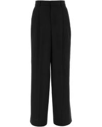Ami Paris - Black Wool Wide-leg Pant - Lyst
