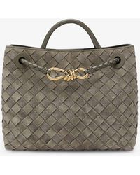 Bottega Veneta - Andiamo Small Suede Crossbody Bag - Lyst