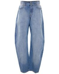 Alaïa - Round Denim Pants - Lyst