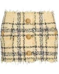 Balmain - Tweed Skirt With Buttons - Lyst