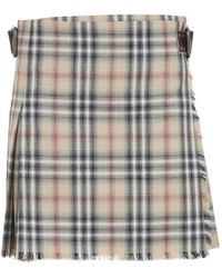 Burberry - Check Wool Mini Kilt - Lyst