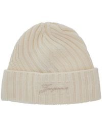 Jacquemus - 'Le Bonnet Tourni' Beanie With Turn-Up Brim And Logo Lettering On The Front - Lyst