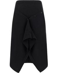 Lemaire - Button Asymmetrical Skirt - Lyst
