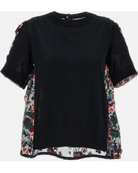 Sacai - Short-Sleeve Top With Embroidery - Lyst