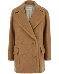 Dries Van Noten - 'Randia' Double-Breasted Coat With Notched Revers And Half Belt - Lyst