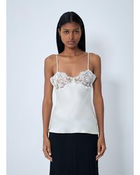 Chloé - Chloã Silk Satin And Lace Tank Top - Lyst