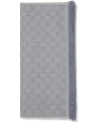 Gucci - Gg Supreme Embroidered Wool Scarf - Lyst