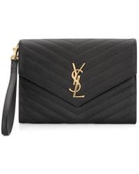 Saint Laurent - Ysl New Pouch Monogram Clutch Bag - Lyst