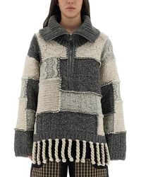 Ganni - Patchwork Jersey With Bangs - Lyst