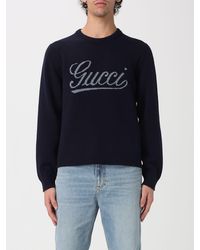 Gucci - Crew Neck Wool Pullover With Logo - Lyst
