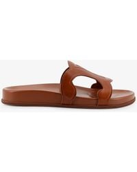 Celine - Triomphe Leather Sandals - Lyst