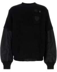 Sacai - Gonz Multi Patch Nylon Twill X Knit Sweater - Lyst