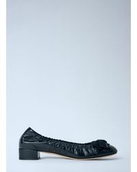 Prada - Leather Bow Detail Ballet Flats - Lyst