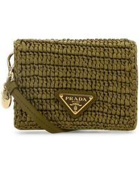 Prada - Raffia Card Holder - Lyst