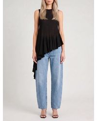 Alaïa - Crew Neck Asymmetrical Knit Top - Lyst