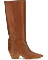 forte_forte - High Leather Boots Cuoio - Lyst