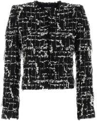 Balmain - Two-Tone Tweed Blazer - Lyst