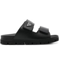 Prada - Leather Strap Sandals - Lyst