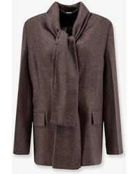 TOTEME - Scarf Lapel Viscose And Wool Blazer - Lyst