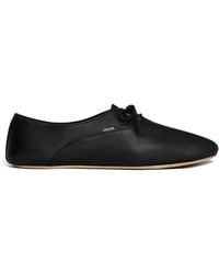 Celine - Lambskin Lace-Up Ballet Flats - Lyst
