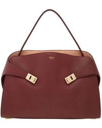 Ferragamo - Hug Structured Suede Tote Bag - Lyst