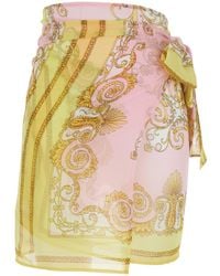 Versace - Mini Skirt With All-Over Print - Lyst