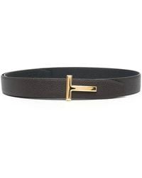 Tom Ford - Soft Grain Leather Reversible T Belt 30 Mm - Lyst
