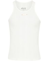 Tシャツ・カットソー MAISON MARGIELA Ivory Cotton Blend Tank Top 関税&送料込】Maison Margiela Ivory Cotton Blend Tank Top