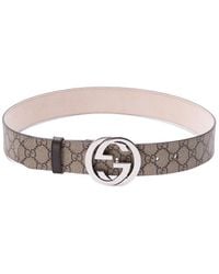 Gucci - 'Gg' Belt With 'Interlocking G' Buckle - Lyst