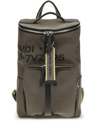 Fendi - Tourist Canvas Backpack Verde Militare+Nero - Lyst