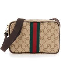Gucci - Crossbody Bag With Web Stripe On The Front And Adjustable - Lyst