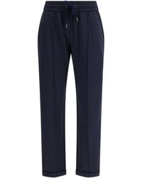 Brunello Cucinelli - Track Stretch-Fleece Trousers With Monili Detailing - Lyst