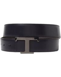 Tod's - T Timeless Reversible Leather Belt - Lyst