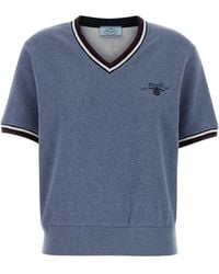 Prada - Cerulean Cotton T-Shirt - Lyst