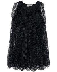Sportmax - Top With Mesh And Rhinestones, Shell: Polyester Tops - Lyst
