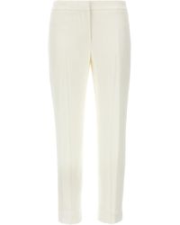 McQueen - Straight-Fit Crepe Pants With Ironed Front Crease - Lyst