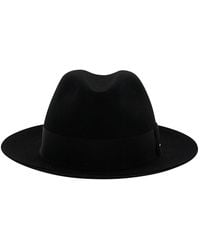 Saint Laurent - Fedora Hat With Grosgrain Band - Lyst