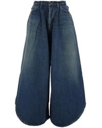 Balenciaga - Jeans With Asymmetrical Panel Design And Logo Patch On The Back - Lyst