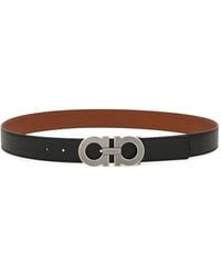 Ferragamo - Gancini Reversible And Adjustable Belt Accessories - Lyst