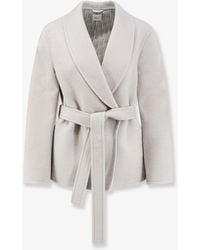 Dior - Dior Virgin Wool And Silk Coat With Belt - Lyst