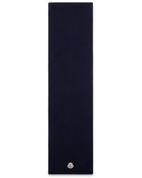 Moncler - Wool Scarf With Logo - Lyst